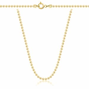 POZŁACANY SREBRNY ŁAŃCUSZEK KULKOWY 925 585 - 2,3MM