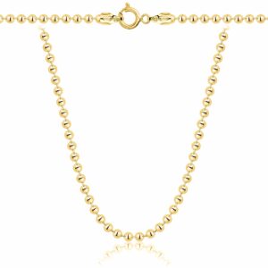 POZŁACANY SREBRNY ŁAŃCUSZEK KULKOWY 925 585 - 3,1MM