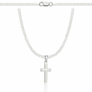 SREBRNY ŁAŃCUSZEK GUCCI Z KRZYŻYKIEM 925 - 2,6MM