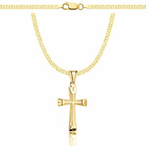 POZŁACANY SREBRNY ŁAŃCUSZEK GUCCI Z KRZYŻYKIEM 925 585 - 2,6MM