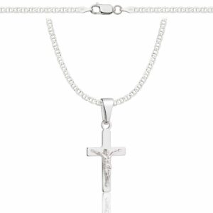 SREBRNY ŁAŃCUSZEK GUCCI Z KRZYŻYKIEM 925 - 2,6MM