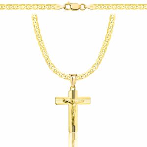 POZŁACANY SREBRNY ŁAŃCUSZEK GUCCI Z KRZYŻYKIEM 925 585 - 3,5MM