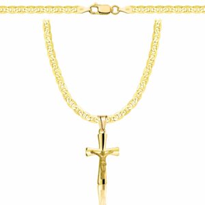 POZŁACANY SREBRNY ŁAŃCUSZEK GUCCI Z KRZYŻYKIEM 925 585 - 3,5MM