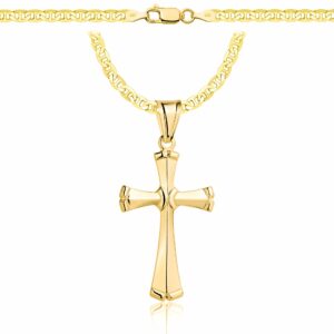 POZŁACANY SREBRNY ŁAŃCUSZEK GUCCI Z KRZYŻYKIEM 925 585 - 3,5MM