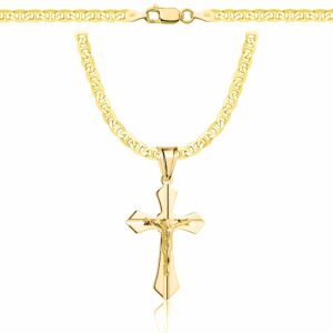 POZŁACANY SREBRNY ŁAŃCUSZEK GUCCI Z KRZYŻYKIEM 925 585 - 3,5MM