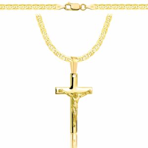 POZŁACANY SREBRNY ŁAŃCUSZEK GUCCI Z KRZYŻYKIEM 925 585 - 3,5MM