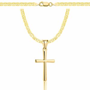 POZŁACANY SREBRNY ŁAŃCUSZEK GUCCI Z KRZYŻYKIEM 925 585 - 3,5MM