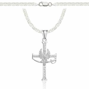 SREBRNY ŁAŃCUSZEK GUCCI Z KRZYŻYKIEM 925 - 3,5MM