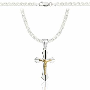 SREBRNY ŁAŃCUSZEK GUCCI Z KRZYŻYKIEM 925 - 3,5MM