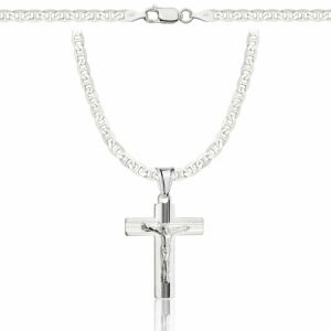 SREBRNY ŁAŃCUSZEK GUCCI Z KRZYŻYKIEM 925 - 3,5MM