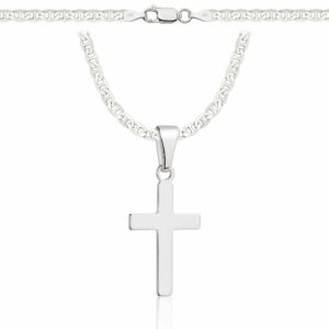 SREBRNY ŁAŃCUSZEK GUCCI Z KRZYŻYKIEM 925 - 3,5MM