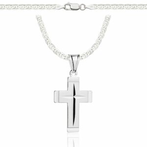 SREBRNY ŁAŃCUSZEK GUCCI Z KRZYŻYKIEM 925 - 3,5MM