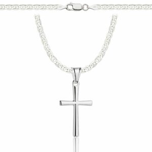 SREBRNY ŁAŃCUSZEK GUCCI Z KRZYŻYKIEM 925 - 3,5MM