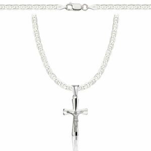 SREBRNY ŁAŃCUSZEK GUCCI Z KRZYŻYKIEM 925 - 3,5MM