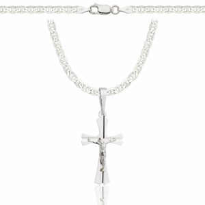 SREBRNY ŁAŃCUSZEK GUCCI Z KRZYŻYKIEM 925 - 3,5MM