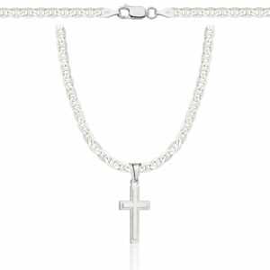 SREBRNY ŁAŃCUSZEK GUCCI Z KRZYŻYKIEM 925 - 3,5MM