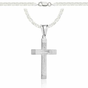 SREBRNY ŁAŃCUSZEK GUCCI Z KRZYŻYKIEM 925 - 3,5MM