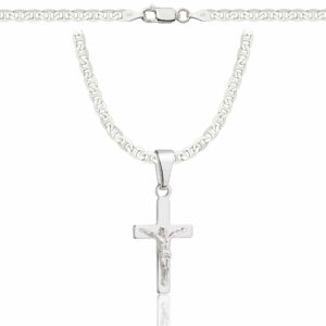 SREBRNY ŁAŃCUSZEK GUCCI Z KRZYŻYKIEM 925 - 3,5MM