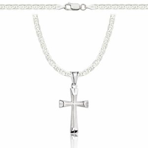 SREBRNY ŁAŃCUSZEK GUCCI Z KRZYŻYKIEM 925 - 3,5MM