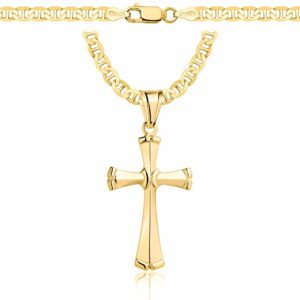 POZŁACANY SREBRNY ŁAŃCUSZEK GUCCI Z KRZYŻYKIEM 925 585 - 4,5MM