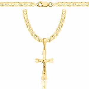 POZŁACANY SREBRNY ŁAŃCUSZEK GUCCI Z KRZYŻYKIEM 925 585 - 4,5MM