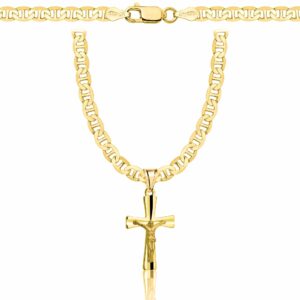 POZŁACANY SREBRNY ŁAŃCUSZEK GUCCI Z KRZYŻYKIEM 925 585 - 4,5MM