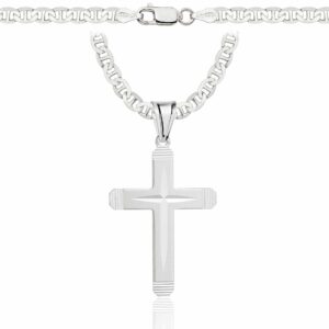 SREBRNY ŁAŃCUSZEK GUCCI Z KRZYŻYKIEM 925 - 4,5MM