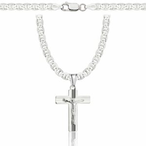 SREBRNY ŁAŃCUSZEK GUCCI Z KRZYŻYKIEM 925 - 4,5MM