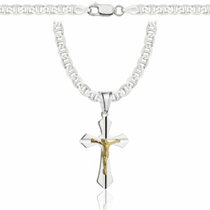 SREBRNY ŁAŃCUSZEK GUCCI Z KRZYŻYKIEM 925 - 4,5MM