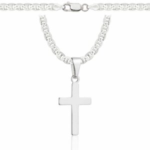 SREBRNY ŁAŃCUSZEK GUCCI Z KRZYŻYKIEM 925 - 4,5MM