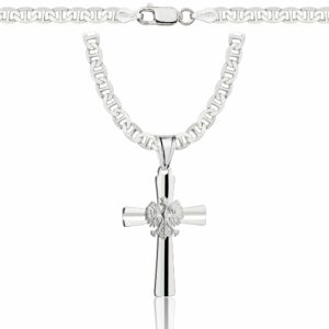 SREBRNY ŁAŃCUSZEK GUCCI Z KRZYŻYKIEM 925 - 4,5MM