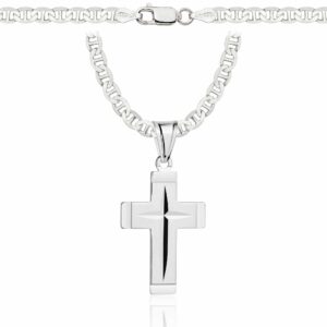 SREBRNY ŁAŃCUSZEK GUCCI Z KRZYŻYKIEM 925 - 4,5MM