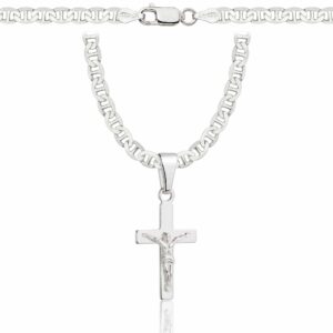 SREBRNY ŁAŃCUSZEK GUCCI Z KRZYŻYKIEM 925 - 4,5MM