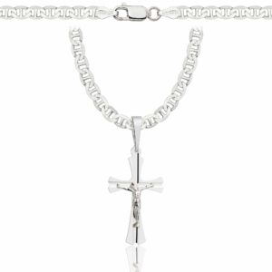 SREBRNY ŁAŃCUSZEK GUCCI Z KRZYŻYKIEM 925 - 4,5MM