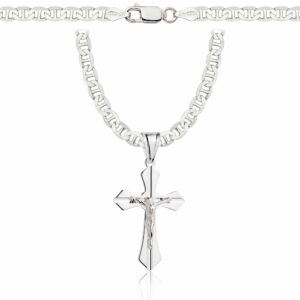 SREBRNY ŁAŃCUSZEK GUCCI Z KRZYŻYKIEM 925 - 4,5MM