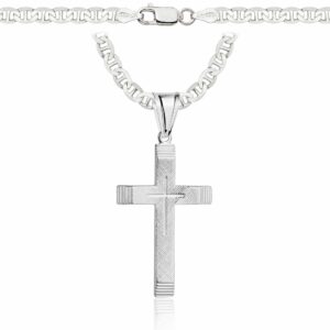 SREBRNY ŁAŃCUSZEK GUCCI Z KRZYŻYKIEM 925 - 4,5MM