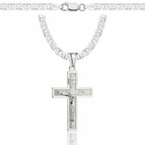 SREBRNY ŁAŃCUSZEK GUCCI Z KRZYŻYKIEM 925 - 4,5MM