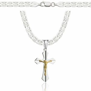 SREBRNY ŁAŃCUSZEK GUCCI Z KRZYŻYKIEM 925 - 5,5MM