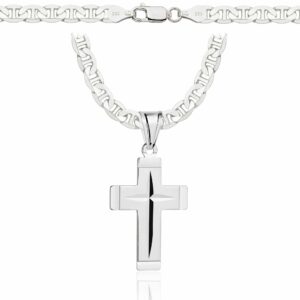 SREBRNY ŁAŃCUSZEK GUCCI Z KRZYŻYKIEM 925 - 5,5MM