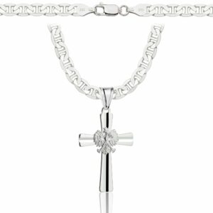 SREBRNY ŁAŃCUSZEK GUCCI Z KRZYŻYKIEM 925 - 5,5MM