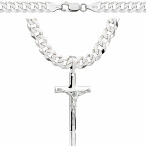 SREBRNY ŁAŃCUSZEK PANCERKA Z KRZYŻYKIEM 925 - 6,5MM