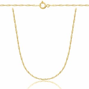 POZŁACANY SREBRNY ŁAŃCUSZEK SINGAPUR 925 585 - 1,6MM