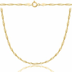 POZŁACANY SREBRNY ŁAŃCUSZEK SINGAPUR 925 585 - 2,5MM