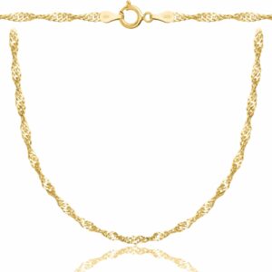 POZŁACANY SREBRNY ŁAŃCUSZEK SINGAPUR 925 585- 3MM