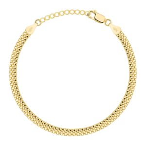 POZŁACANA SREBRNA BRANSOLETKA TUB 925 585 - 4MM