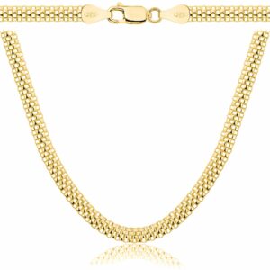 POZŁACANY SREBRNY ŁAŃCUSZEK TUB 925 585 - 4MM