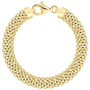 POZŁACANA SREBRNA BRANSOLETKA TUB 925 585 - 8MM