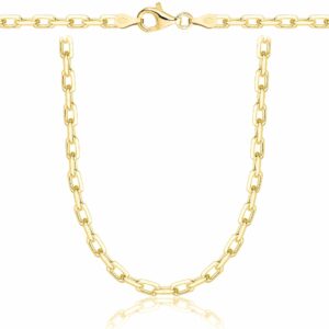 POZŁACANY SREBRNY ŁAŃCUSZEK ANKIER 925 585 - 3MM