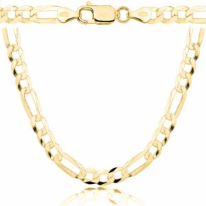 POZŁACANY SREBRNY ŁAŃCUSZEK FIGARO 925 585 - 8MM