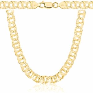 POZŁACANY SREBRNY ŁAŃCUSZEK GALIBARDI 925 585 - 8MM